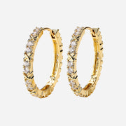 Aurelisse | Boucles d'oreilles Croix en Zirconia 18K Or