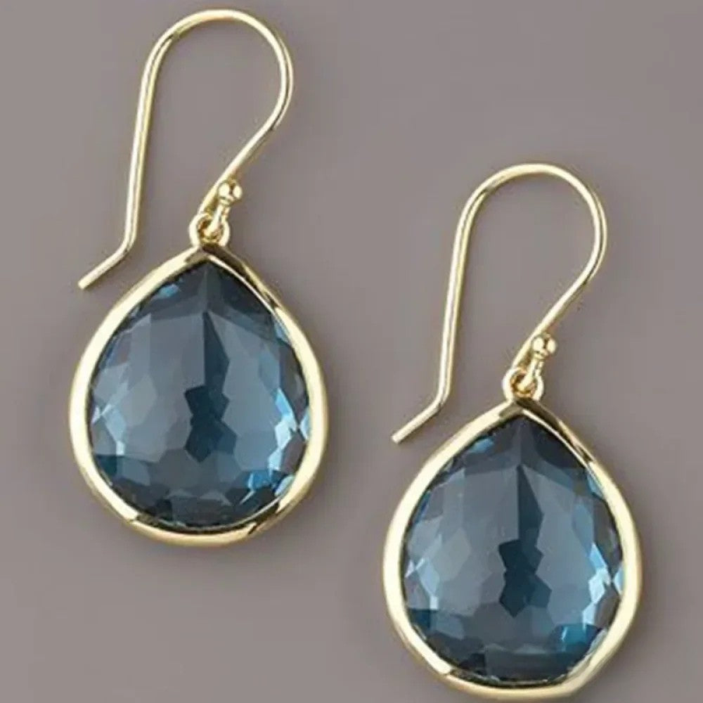 Boucles d'Oreilles Rétro Bleues
