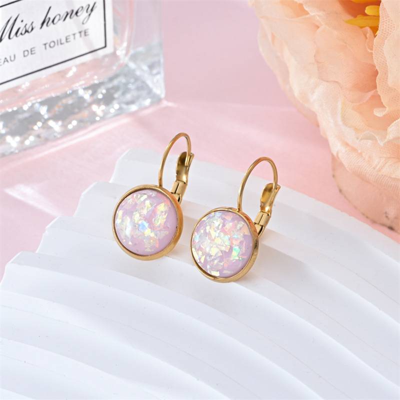 Boucles d'Oreilles Retro Opalstein en Or