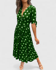 Colette | Robe Midi à Pois Sophistiquée