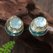 Boucles d'oreilles rondes vintage peintes à la main multi-couches