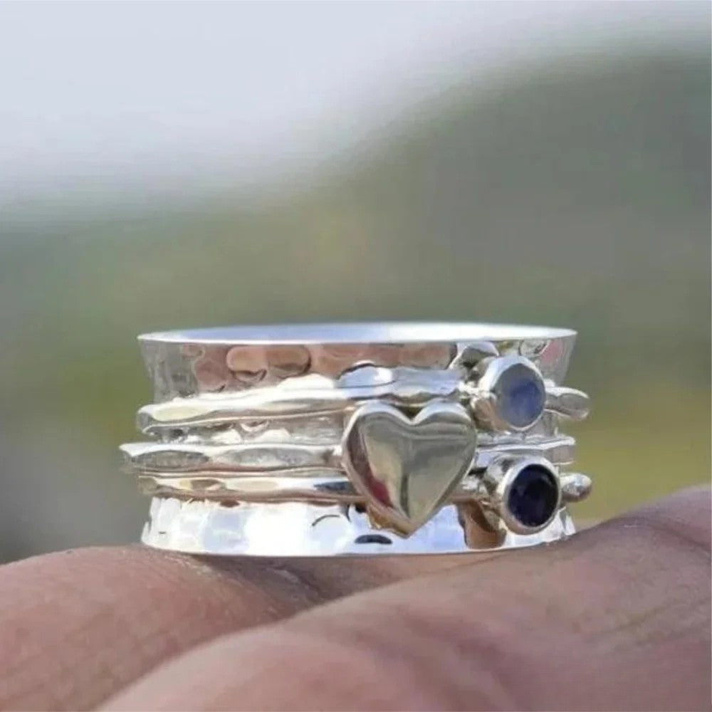 Bague Spinner en Forme de Cœur