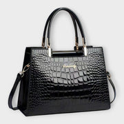 Olivia - Sac à main en cuir crocodile brillant