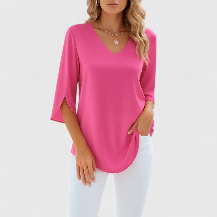 Violetta™ | Blouse V-Neck Sophistiquée