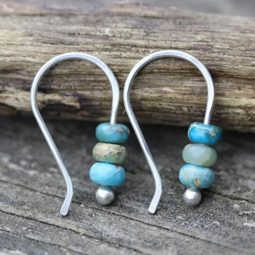 Boucles d'Oreilles en Perles Turquoise