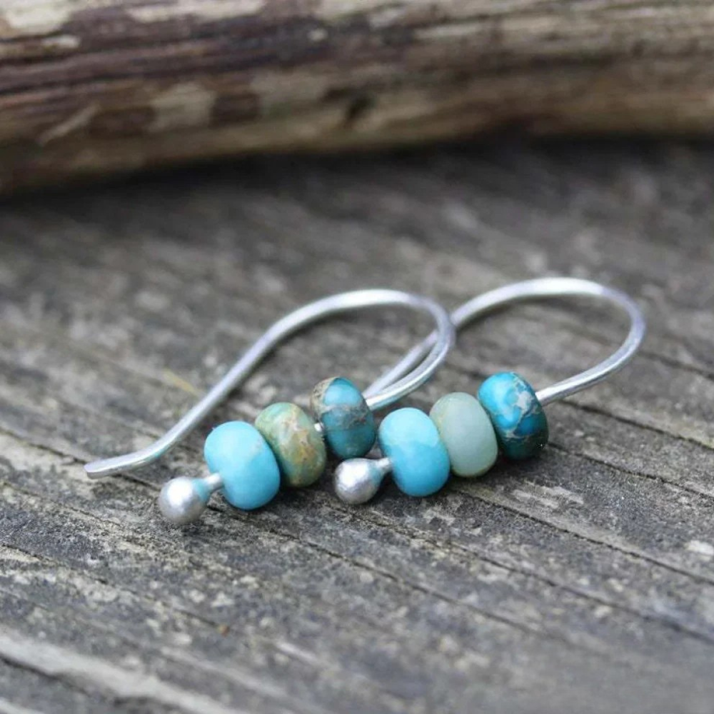 Boucles d'Oreilles en Perles Turquoise