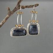 Boucles d'Oreilles Retro Midnight Silver