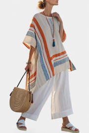 Caevan | Blouse Asymétrique Sophistiquée & Pantalons en Lin à Jambes Larges