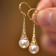 Boucles d'Oreilles Vintage en Perles