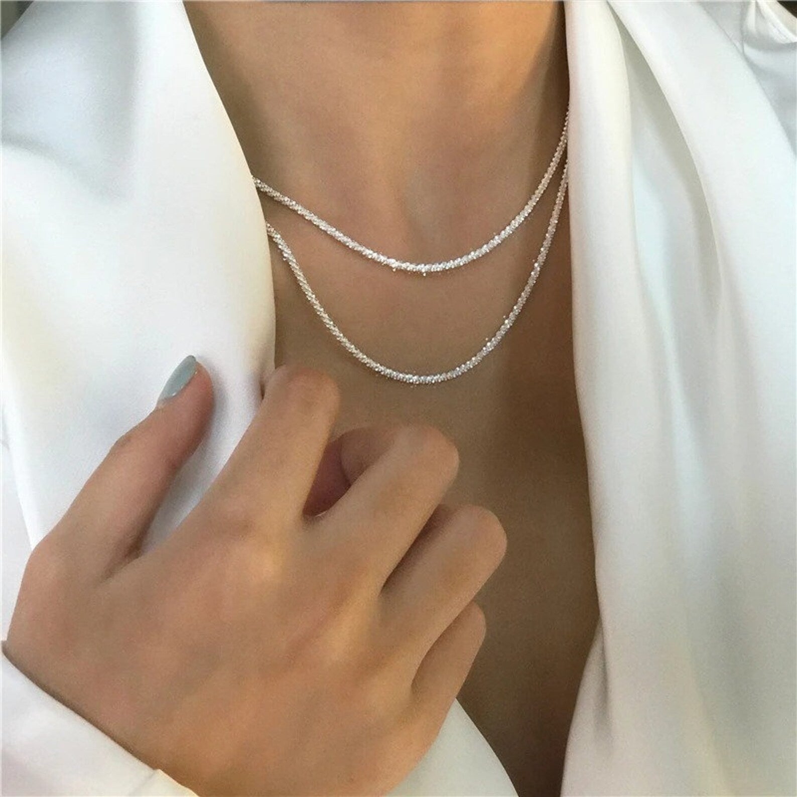 Collier Lumière Étoilée Argent Set